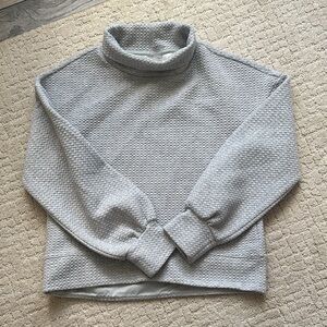 Calla Gray Textured Turtleneck Sweater Cropped